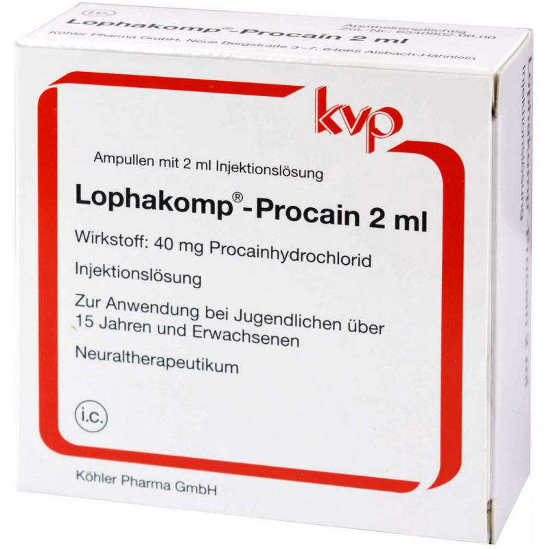 Lophakomp Procain 2 ml Injektionslösung 100 Ampullen