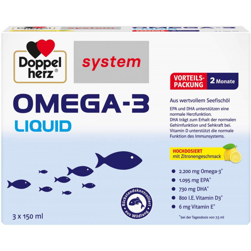 Doppelherz System Omega-3 Liquid 3 X 150 ml