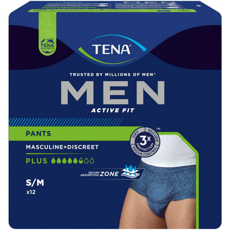 Tena Men Active Fit Pants Plus S-M Blau 4 X 12 Stück