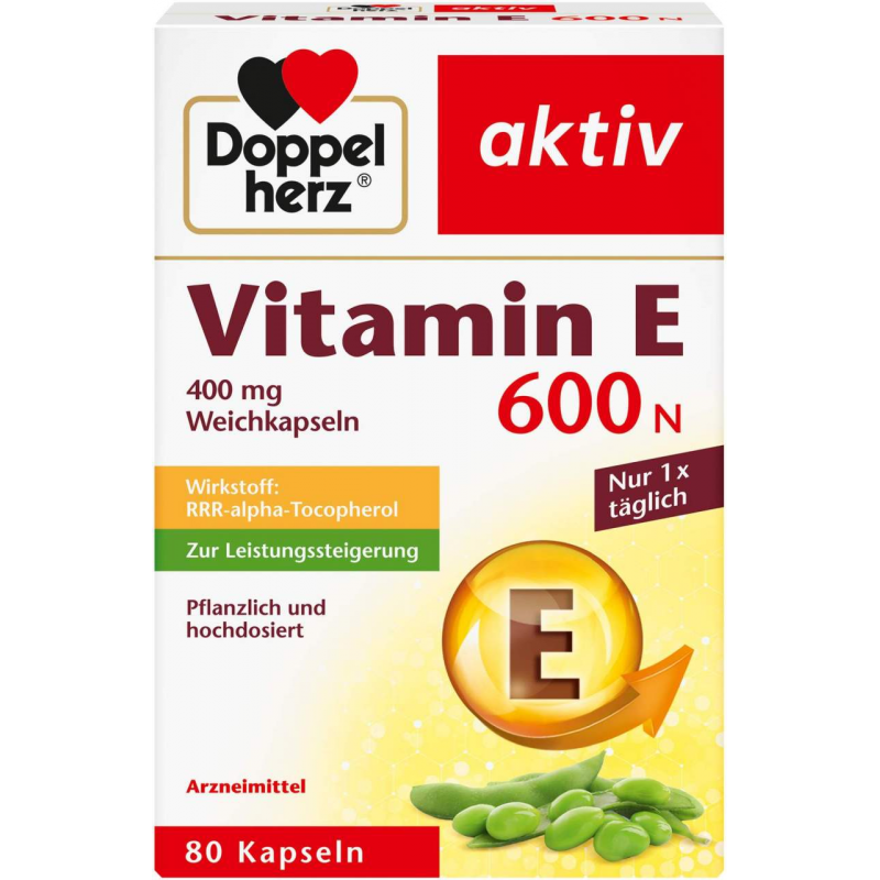 Doppelherz aktiv Vitamin E 600 N 80 Weichkapseln