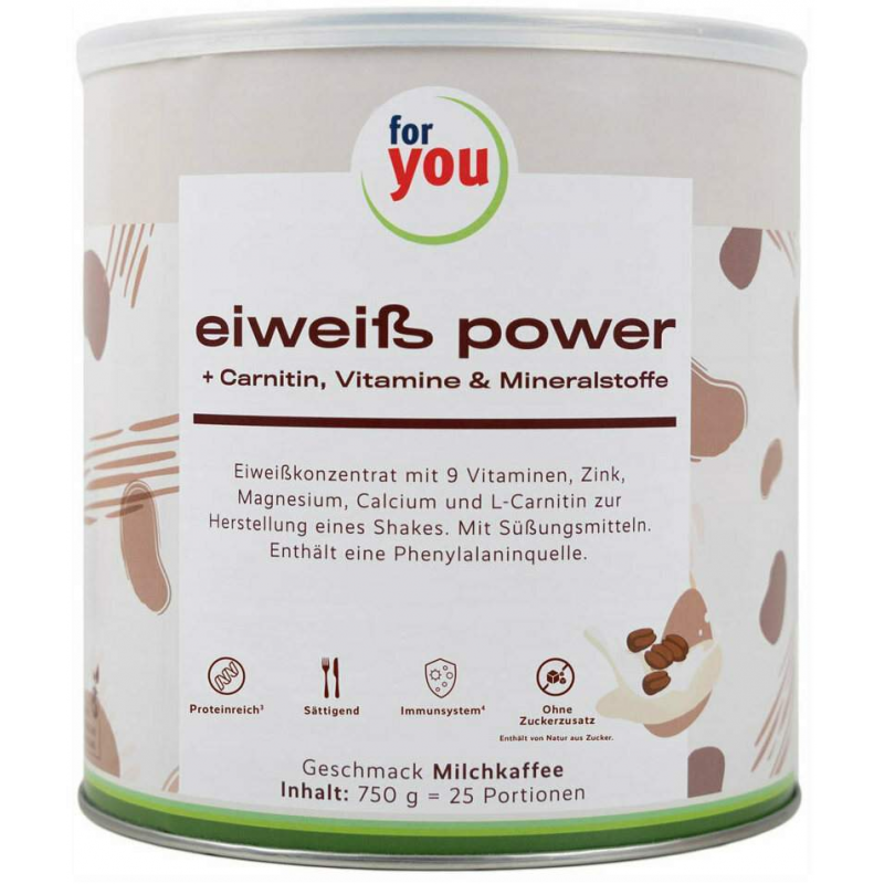 For You Eiweiß Power Milchkaffee 750 G Pulver