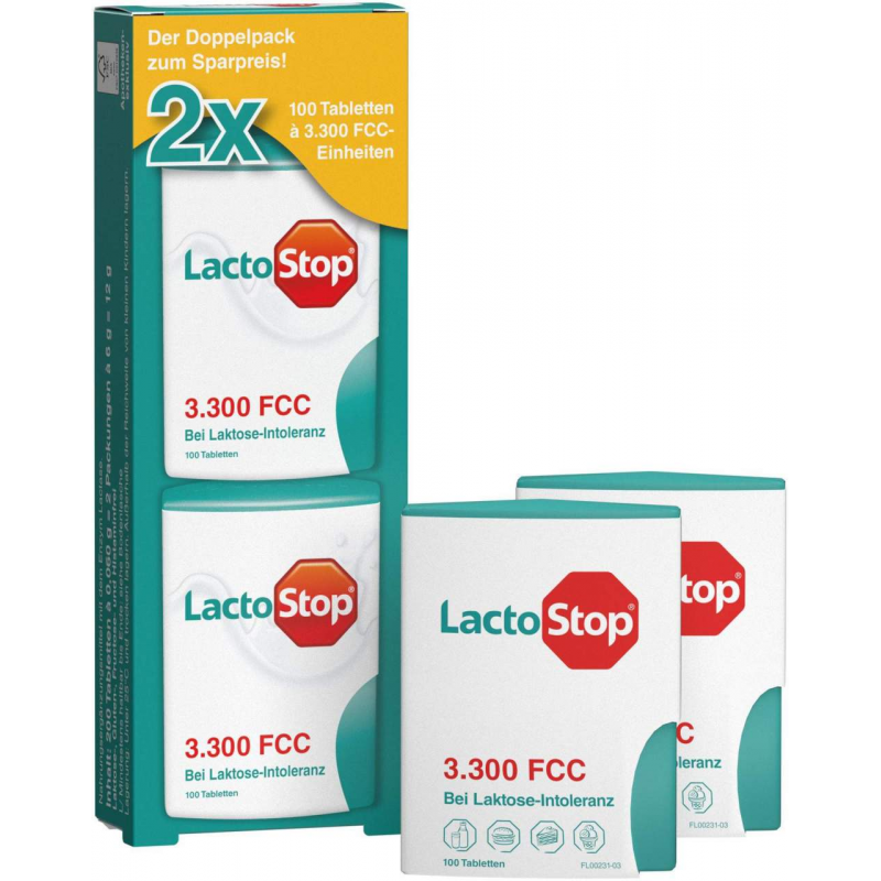 Lactostop 3.300 Fcc 2 X 100 Tabletten Klickspender