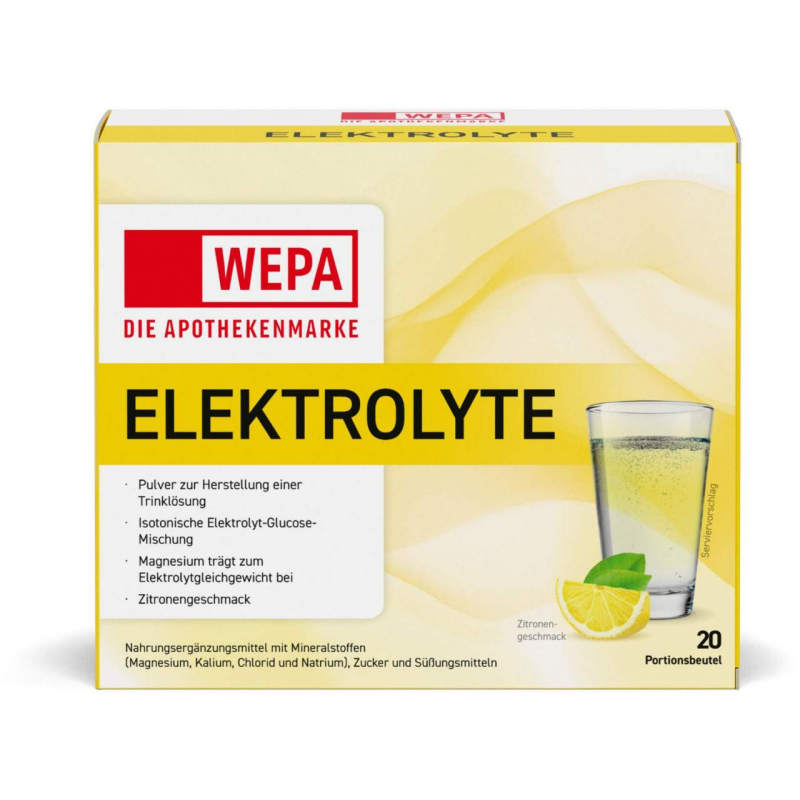 WEPA Elektrolyte Pulver Zitrone 20 Beutel