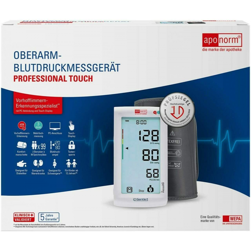 Aponorm Blutdruckmessgerät Professionell Touch Oberarm 1 Stück