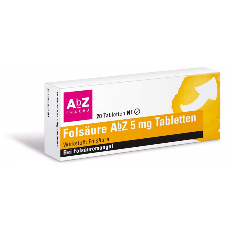 Folsäure Abz 5 mg 20 Tabletten