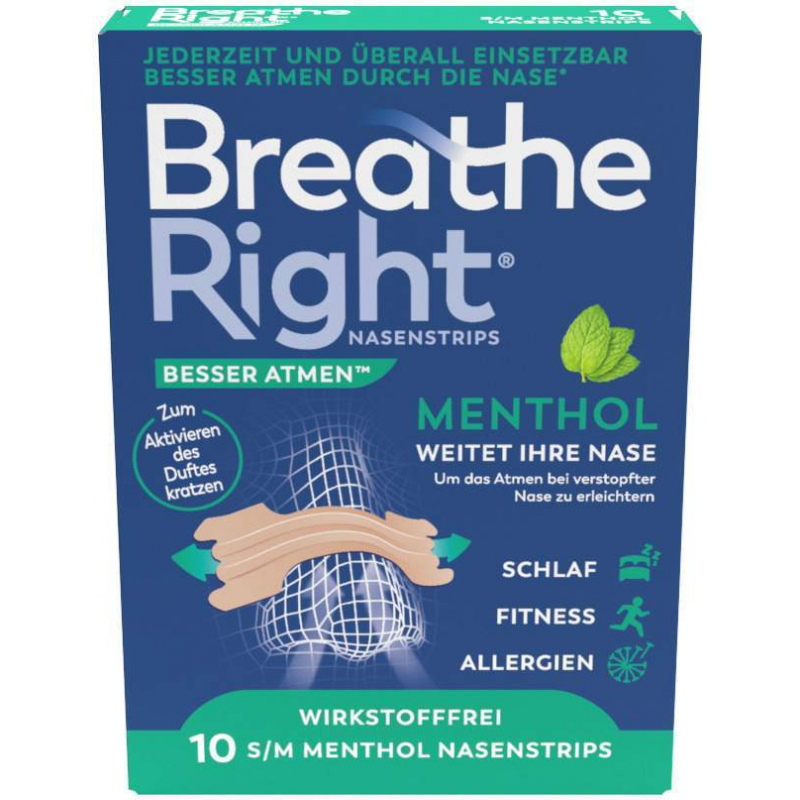 Breathe Right Besser Atmen Nasenpflaster Menthol 10 Stück