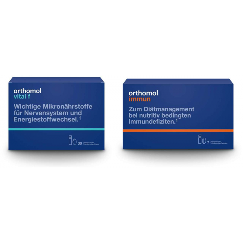 Orthomol Vital F 30 Trinkfläschchen + gratis Orthomol Immun 7 Trinkfläschchen