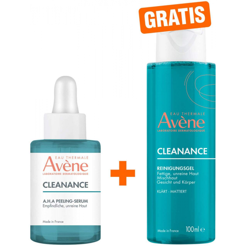 Avene Cleanance A.H.A Peeling-Serum 30 ml + gratis Reinigungsgel 100 ml