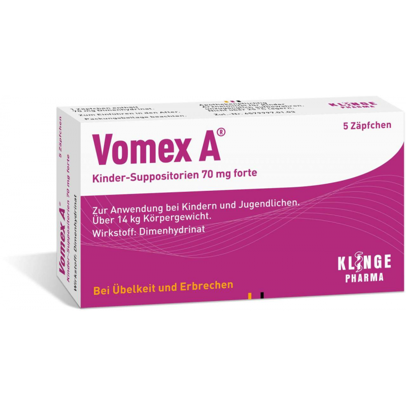 Vomex A Kinder-Suppositorien 70 mg Forte 5 Zäpfchen
