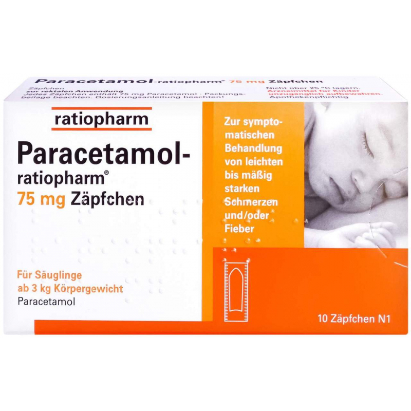 Paracetamol Ratiopharm 75 mg 10 Zäpfchen