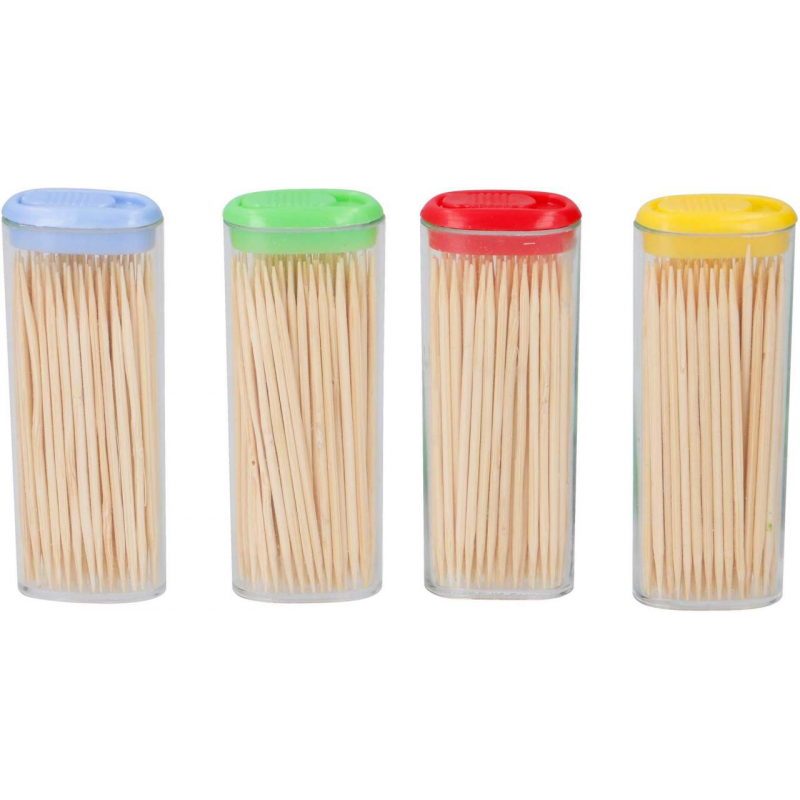 Zahnstocher in praktischer Spenderbox 4 x 80 Stück