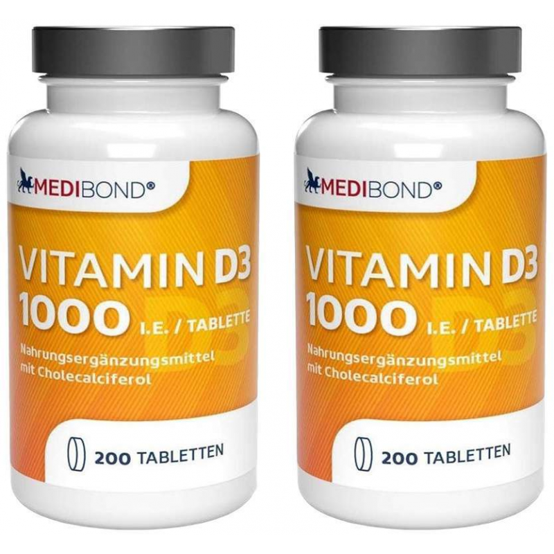 Vitamin D3 1000 IE Medibond 2 x 200 Tabletten