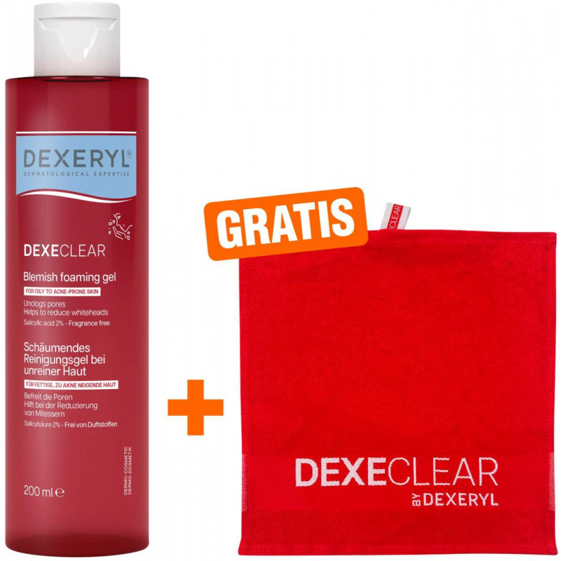Dexeryl Dexeclear schäumendes Reinigungsgel 200 ml + gratis Handtuch 1 Stück