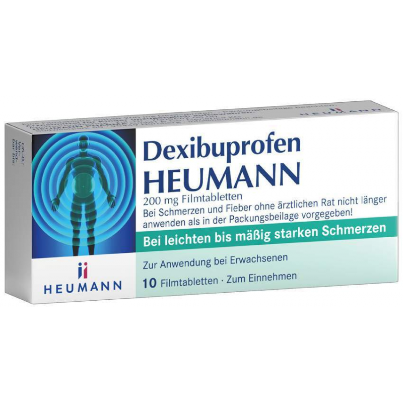 Dexibuprofen Heumann 200 mg 10 Filmtabletten