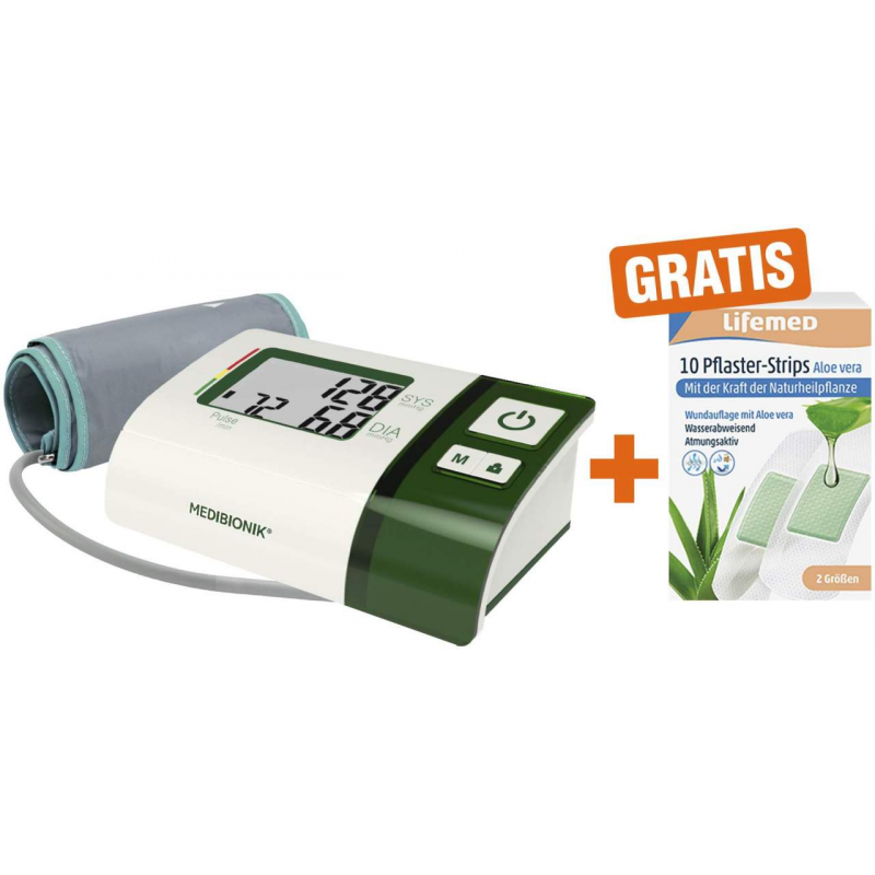 Oberarm-Blutdruckmessgerät Medibionik + Gratis 10 x Aloe Vera Pflaster