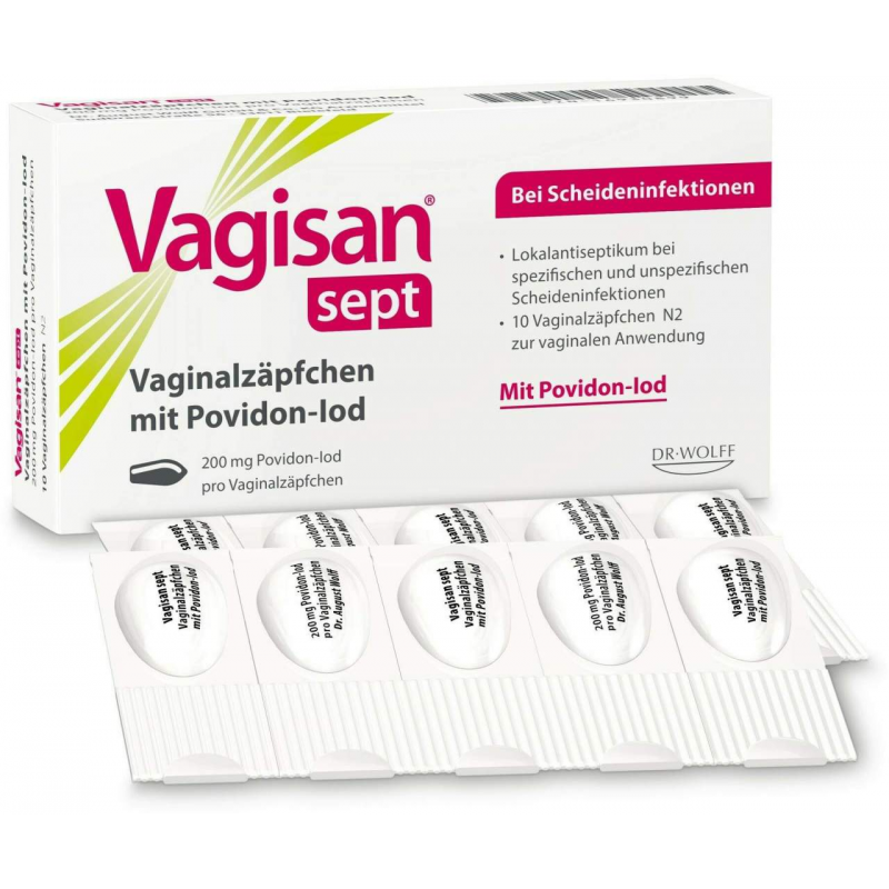 Vagisan Sept Vaginalzäpfchen Mit Povidon-Iod 10 Stück