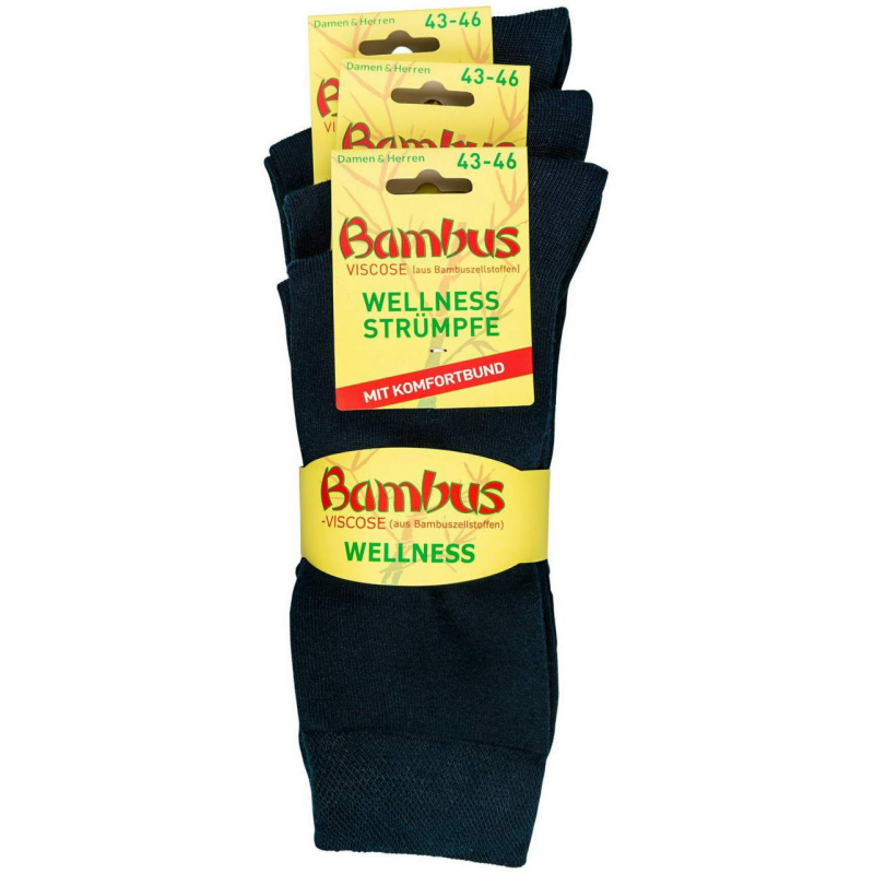 Bambus Wellness-Socken 43-46 Jeansblau 3 Paar