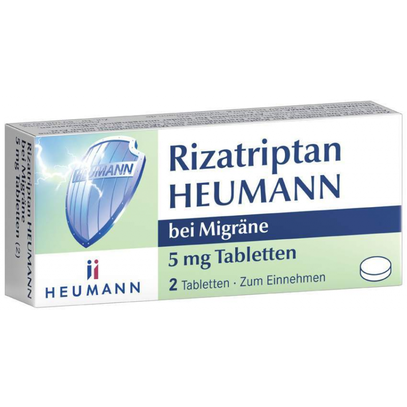 Rizatriptan Heumann bei Migräne 5 mg 2 Tabletten