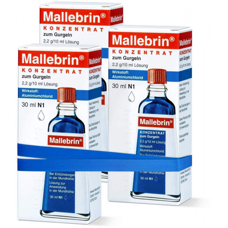 Mallebrin Konzentrat zum Gurgeln 3 x 30 ml Lösung