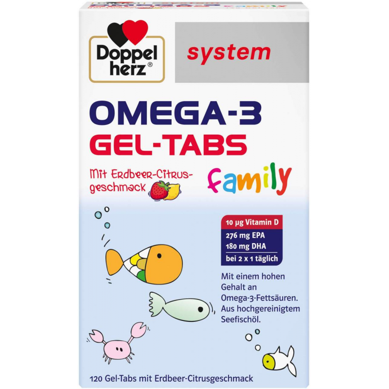 Doppelherz System Omega-3 Gel-Tabs Family 120 Stück