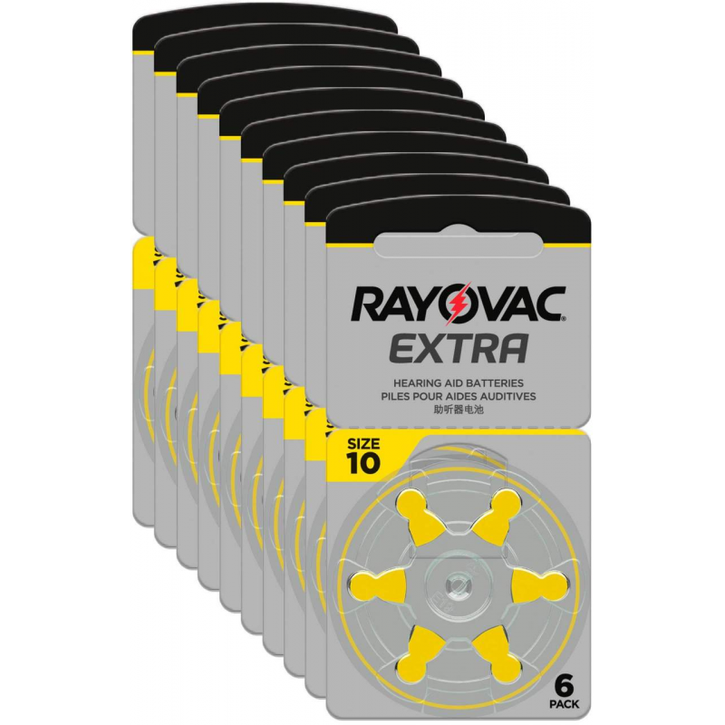 Hörgerät Batterie 10 Gelb Rayovac 10 x 6 Stück