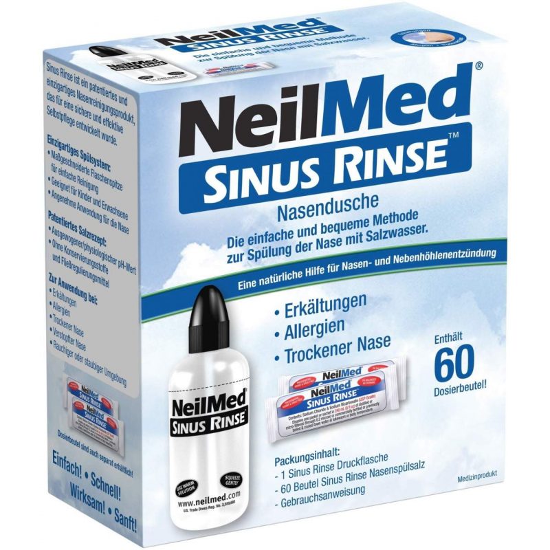 Neilmed Sinus Rinse Nasendusche + Nasenspülsalz 60 Dosierbeutel