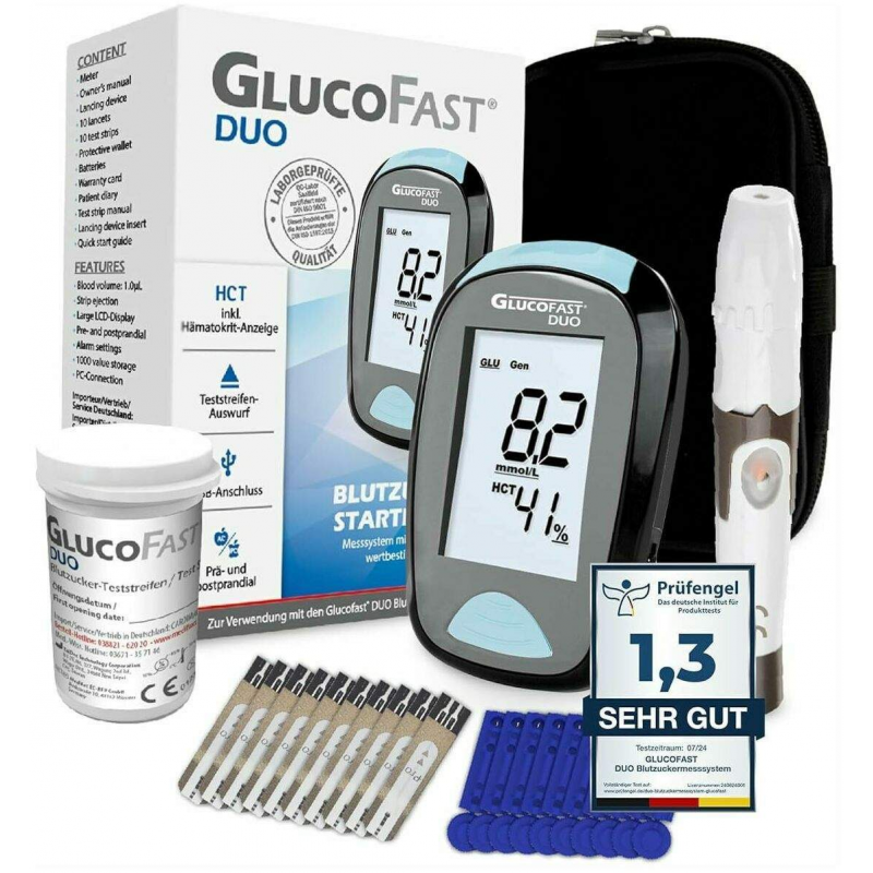 GLUCOFAST Duo Blutzucker-Messsystem mmol je l