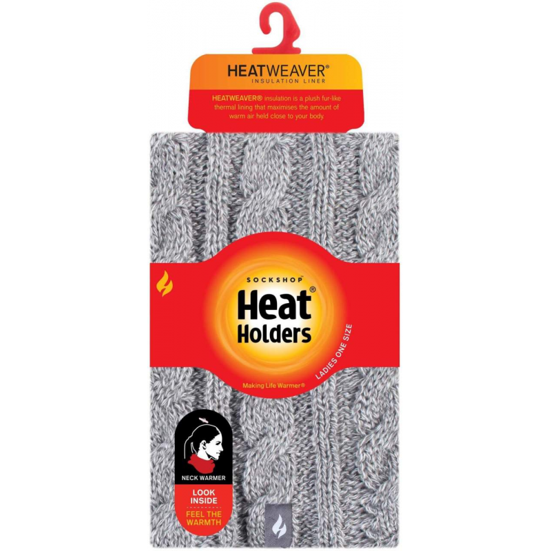 Heat Holders Thermo-Halswärmer mit Zopfmuster 1 Stück Grau