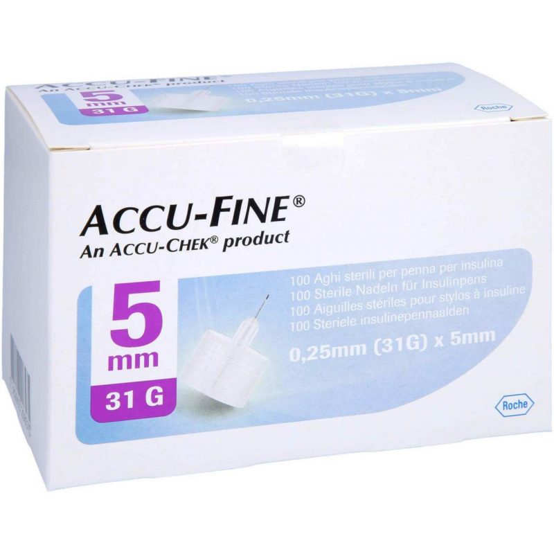 Accu Fine Sterile Nadeln F.Insulinpens 5 mm 31 G 100 Stk