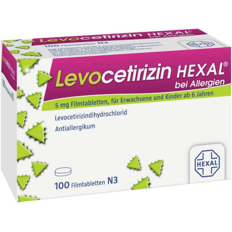 Levocetirizin Hexal bei Allergien 5 mg 100 Filmtabletten