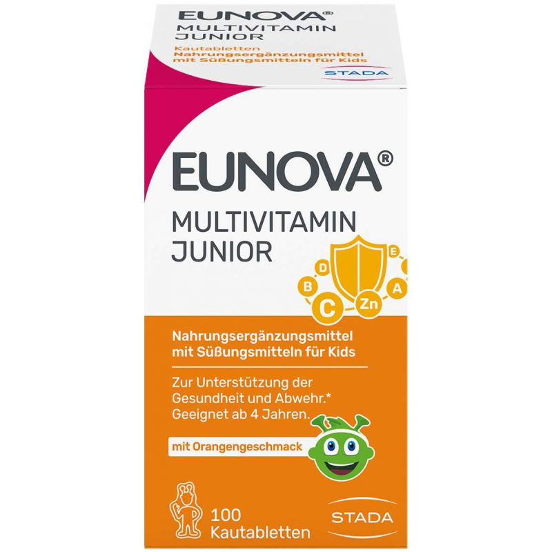 Eunova Junior Kautabletten mit Orangengeschmack 100 Stück