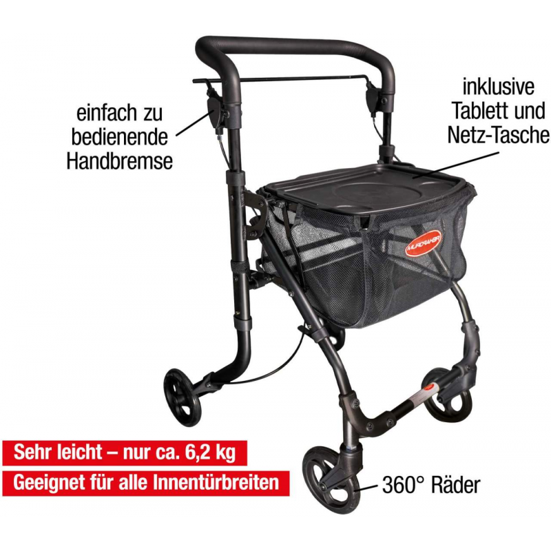 Indoor Rollator Actimo Home Schwarz, 1 Stück