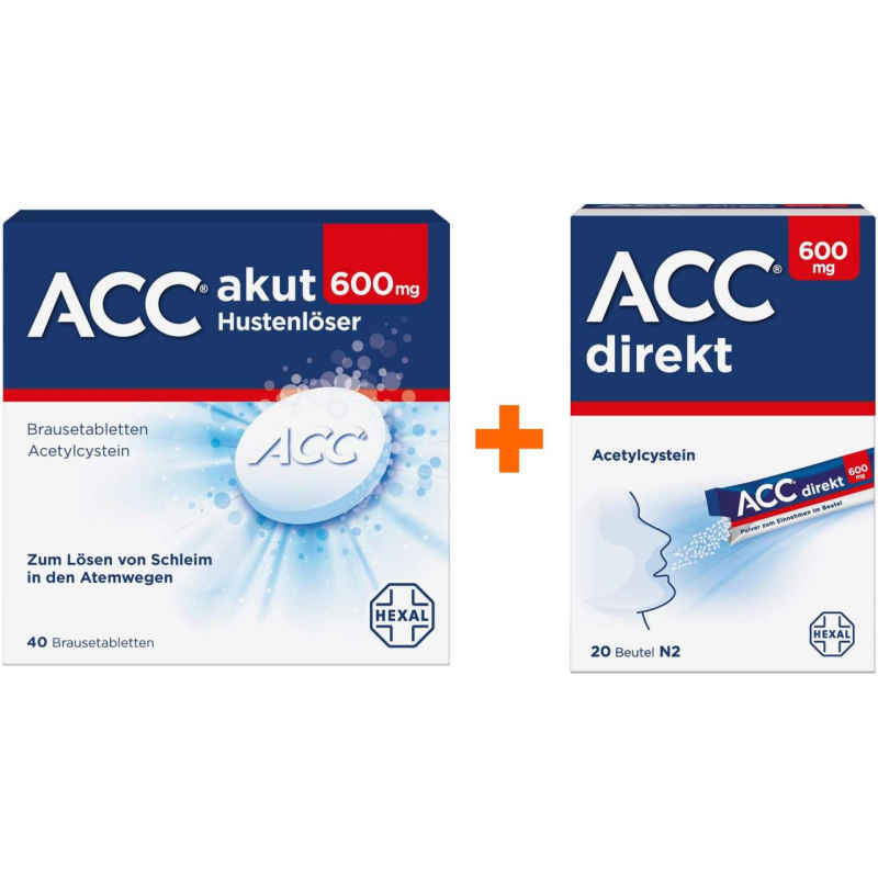 ACC akut 600 40 Brausetabletten + ACC direkt 600 mg Pulver 20 Beutel