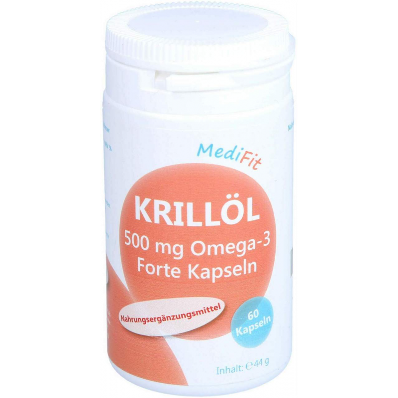 Krillöl 500 mg Omega-3 Forte Kapseln Medifit 60 St