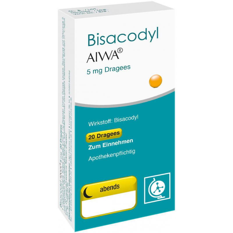 Bisacodyl Aiwa 5 mg 20 Dragees