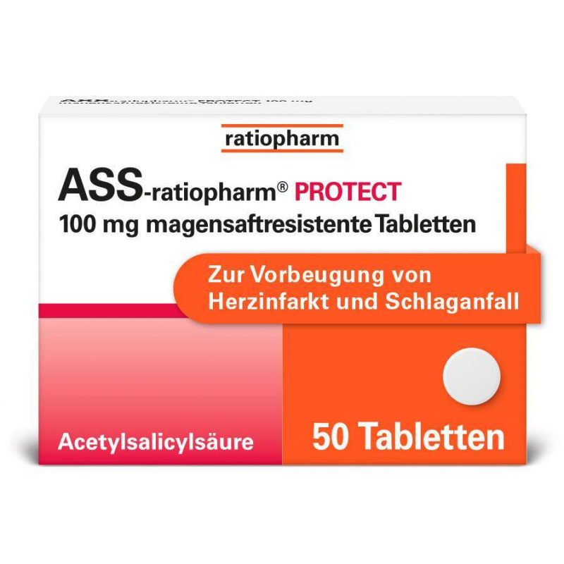 ASS-ratiopharm PROTECT 100 mg 50 magensaftresistente Tabletten