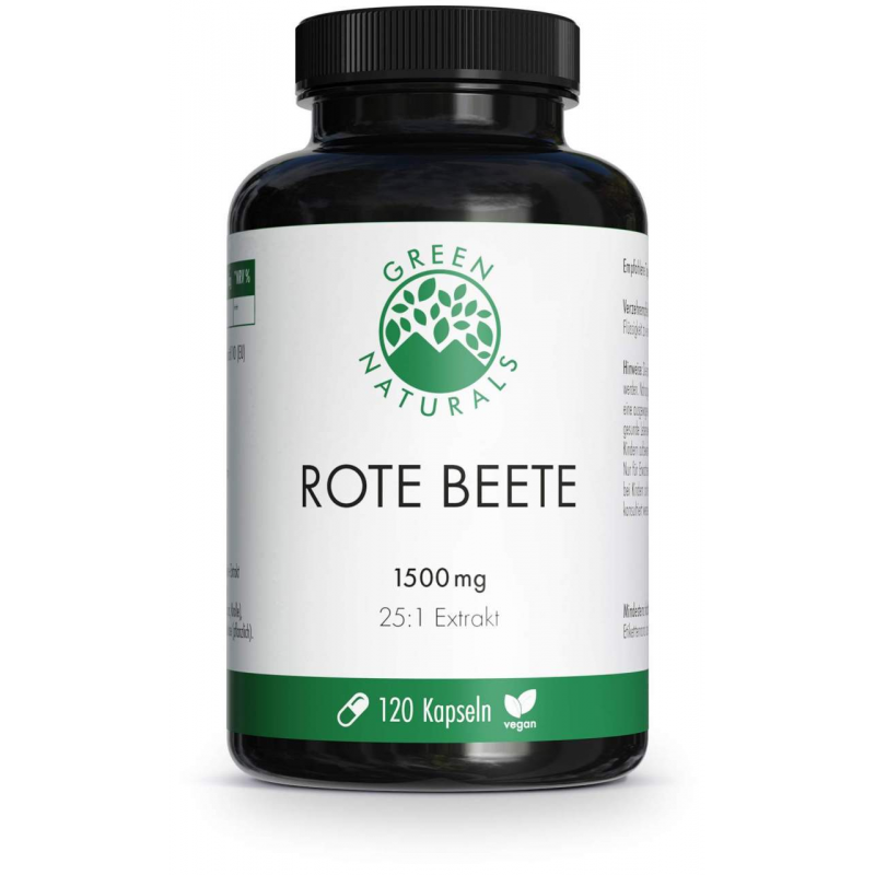 Green Naturals rote Beete 1500 mg 120 Kapseln vegan