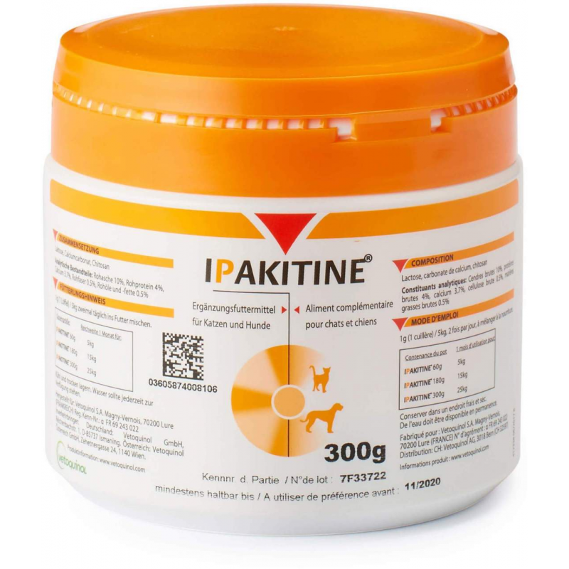 Ipakitine Ergänzungsfutterm.Pulver F.Hunde Katze 300 G
