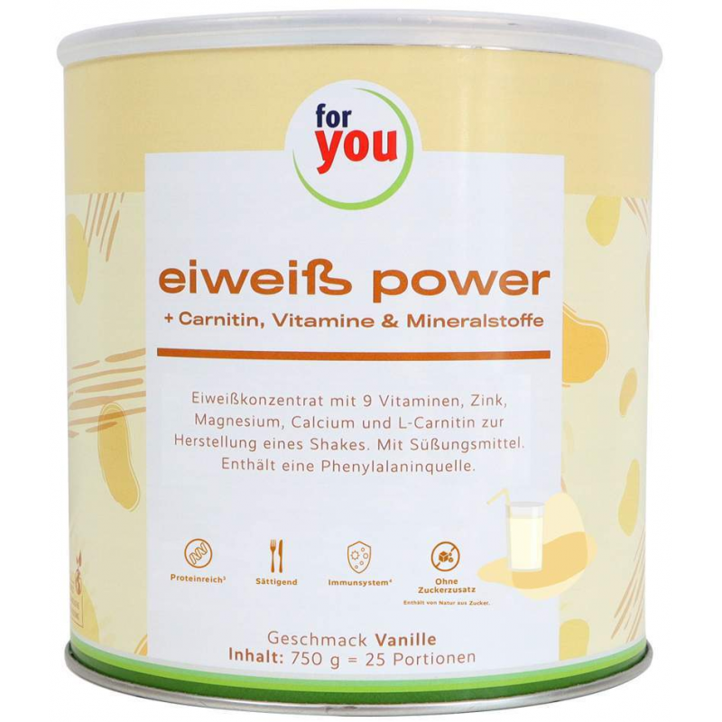 For You Eiweiß Power Vanille 750 G Pulver