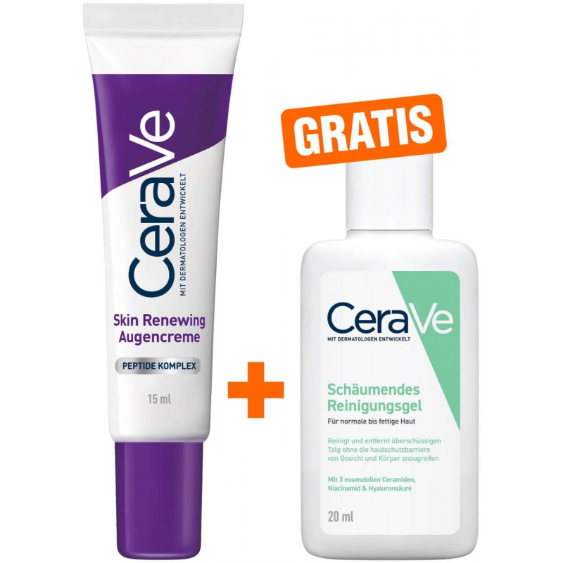 Cerave Skin Renewing Augencreme 15 ml + gratis CeraVe schäumendes Reinigungsgel 20 ml