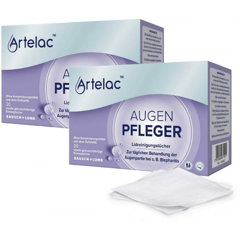 Artelac Augenpfleger Lidreinigungstücher 2 x 20 Stück