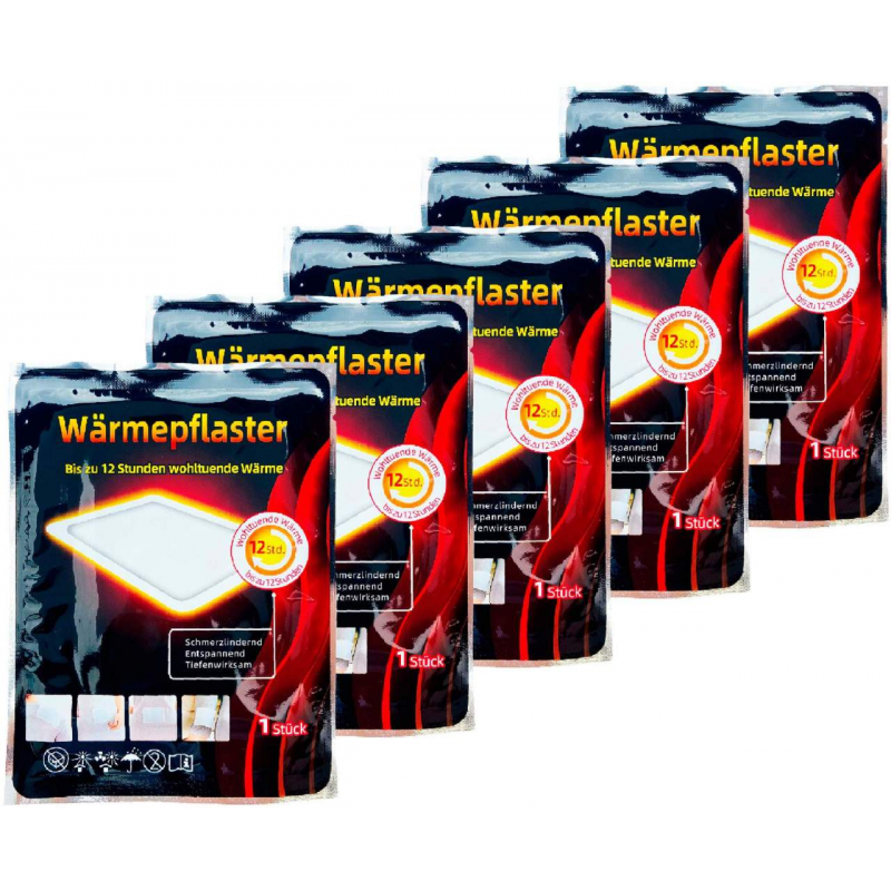 Wärmepflaster mit 12h Wärme 5er Set, 13 x 10 cm
