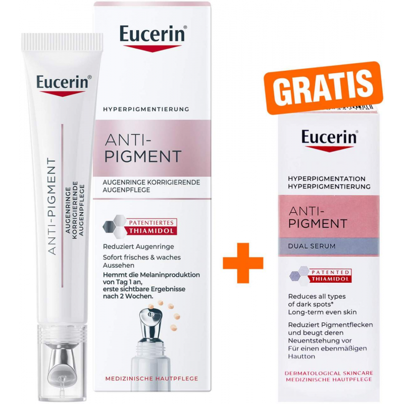 Eucerin Anti-Pigment Augenpflege Augenringe 15 ml + gratis Eucerin Anti - Pigment Dual Serum Mini 7 ml
