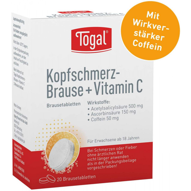 Togal Kopfschmerz - Brause + Vitamin C 20 Brausetabletten