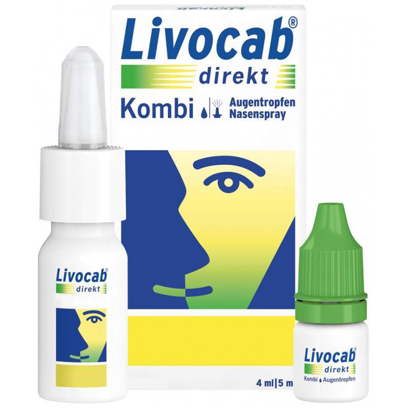 Livocab direkt Kombipackung 4 ml Augentropfen + 5 ml Nasenspray 1 Kombipackung