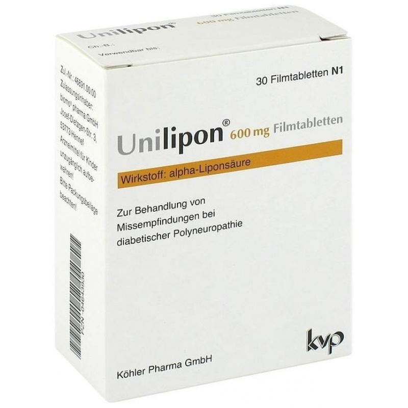 Unilipon 600 mg 30 Filmtabletten