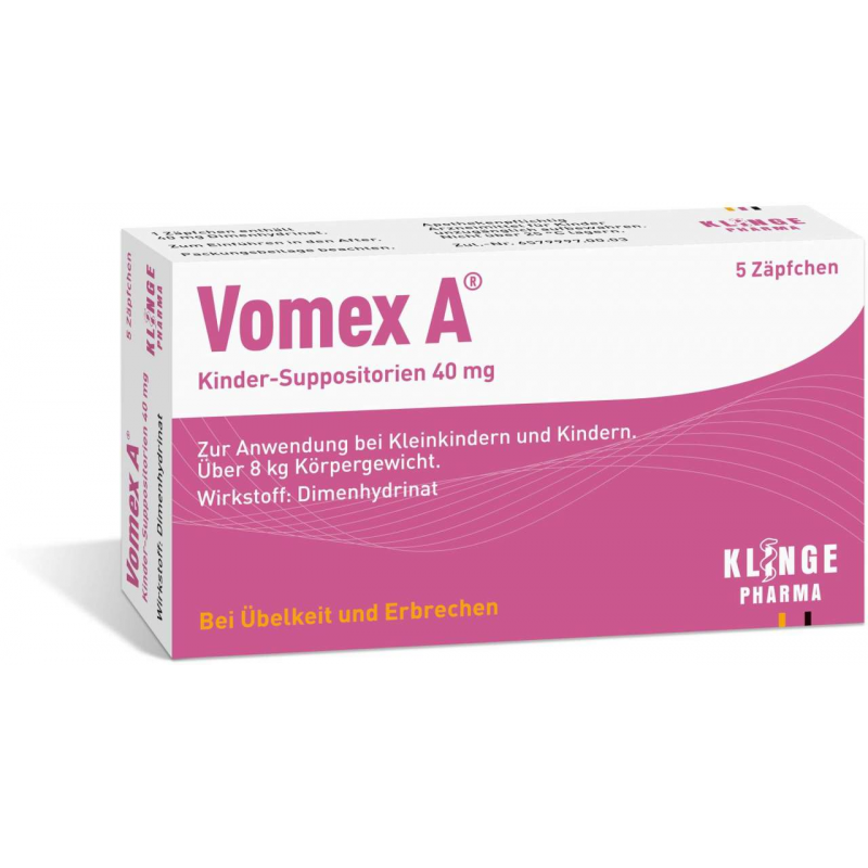 Vomex A Kinder-Suppositorien 40 mg 5 Stück