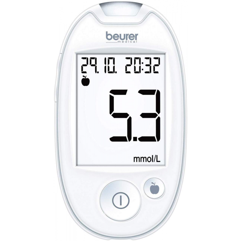 Beurer GL44 Blutzuckermessgerät mmol je l weiß