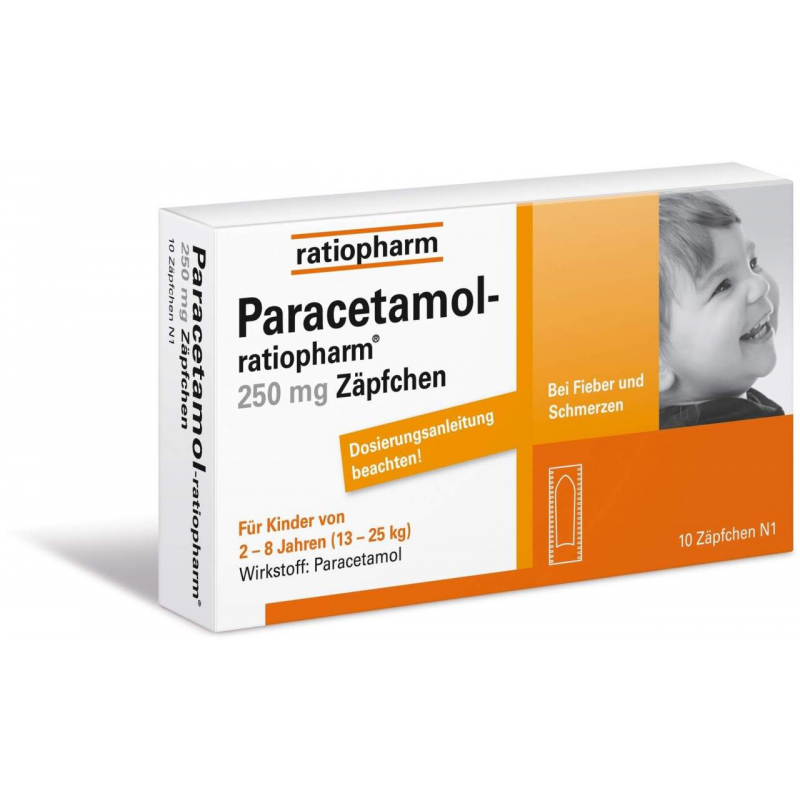Paracetamol-ratiopharm 250 mg 10 Zäpfchen