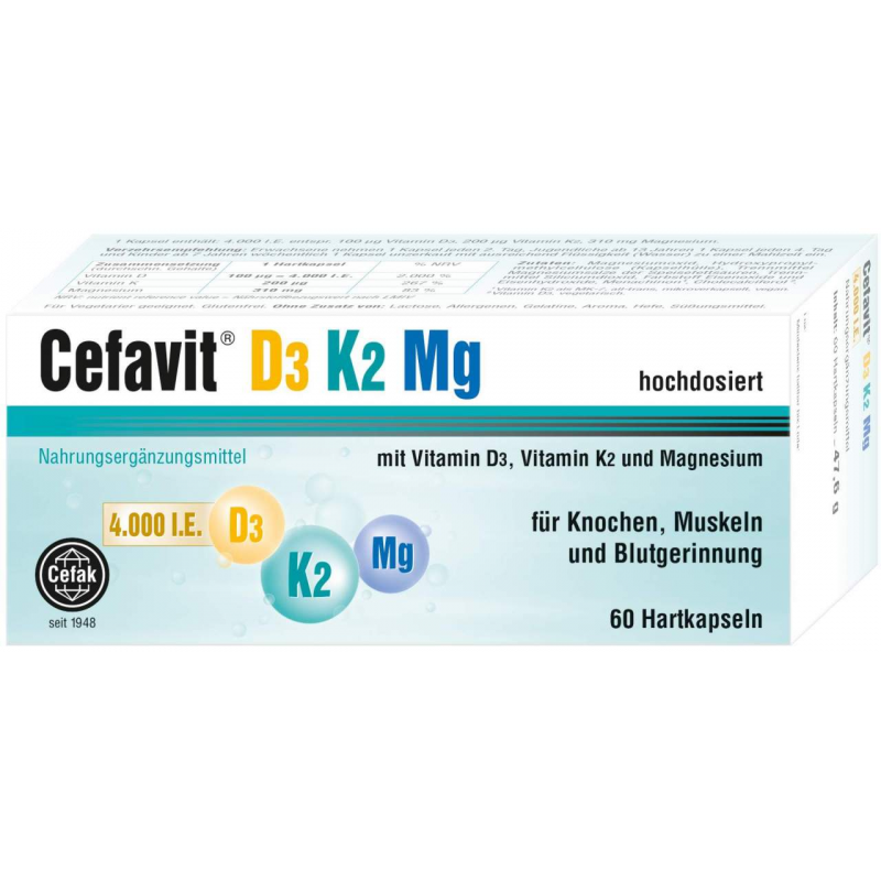 Cefavit D3 K2 mg 4000 I.E. 60 Kapseln